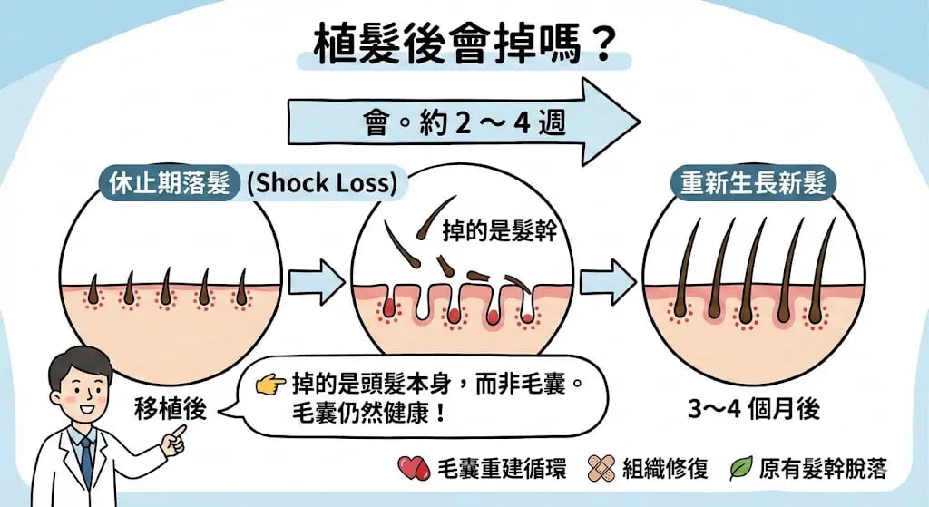 Does Hair Fall Out After a Transplant? Shock Loss, Native Hair and Growth Timeline