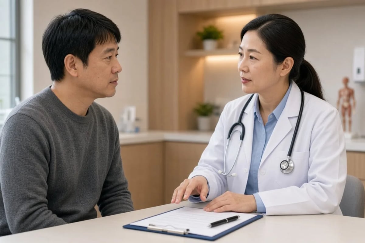 Clinic discussion about oral medication risks and follow-up