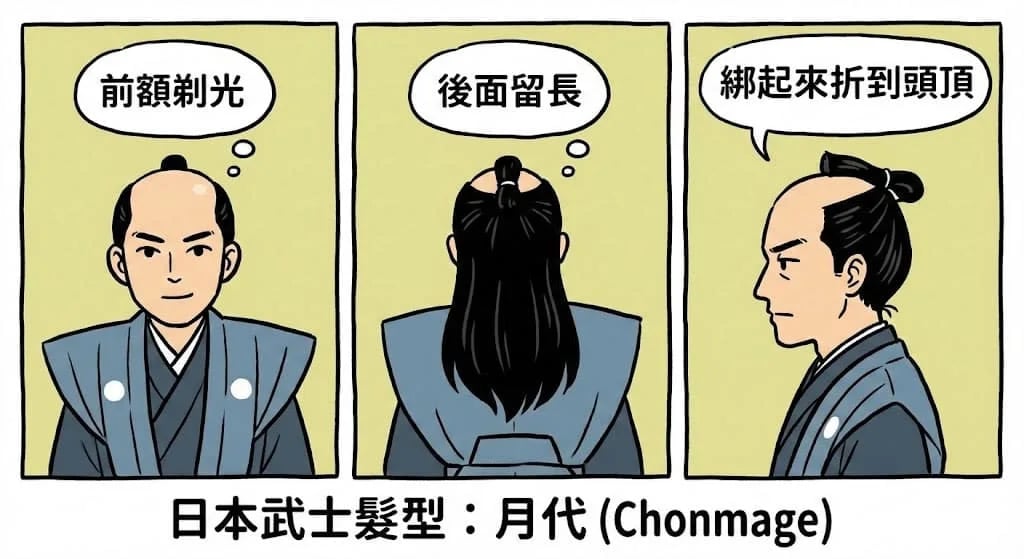 古代日本武士的標準髮型月代