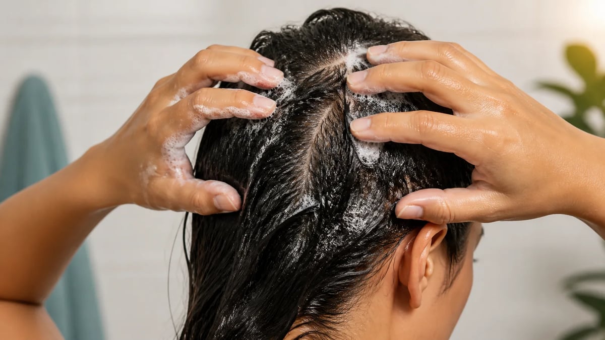 Use the pads of the fingers to massage the scalp gently rather than scratching with fingernails